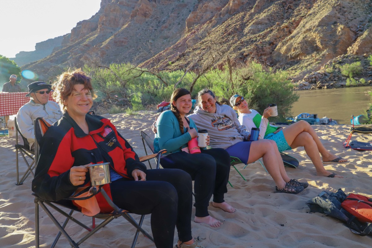 Morning coffee on the river